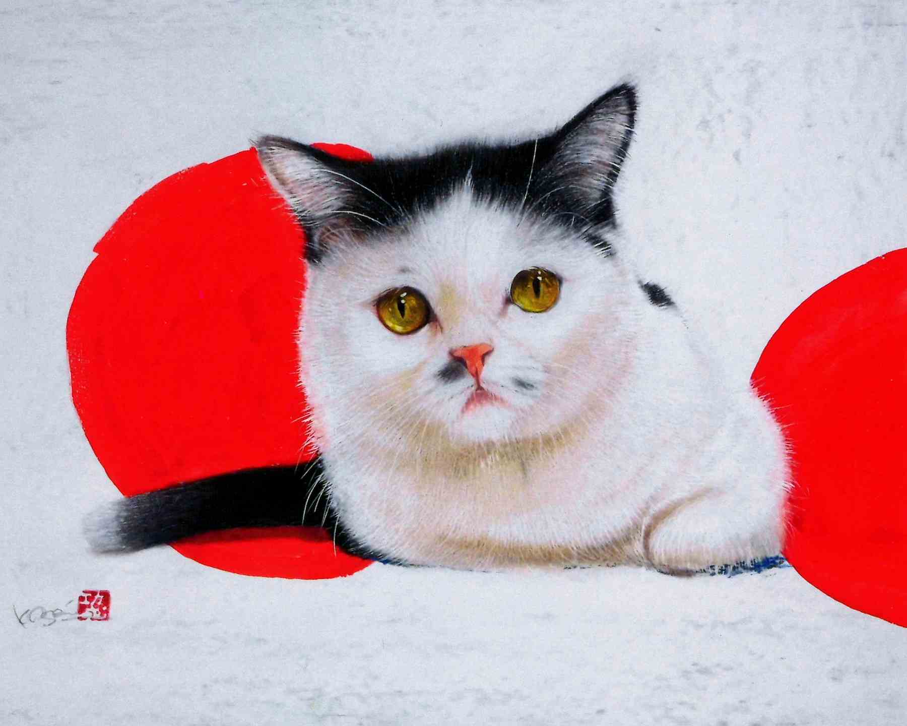 クレヨンで描くペットの肖像画