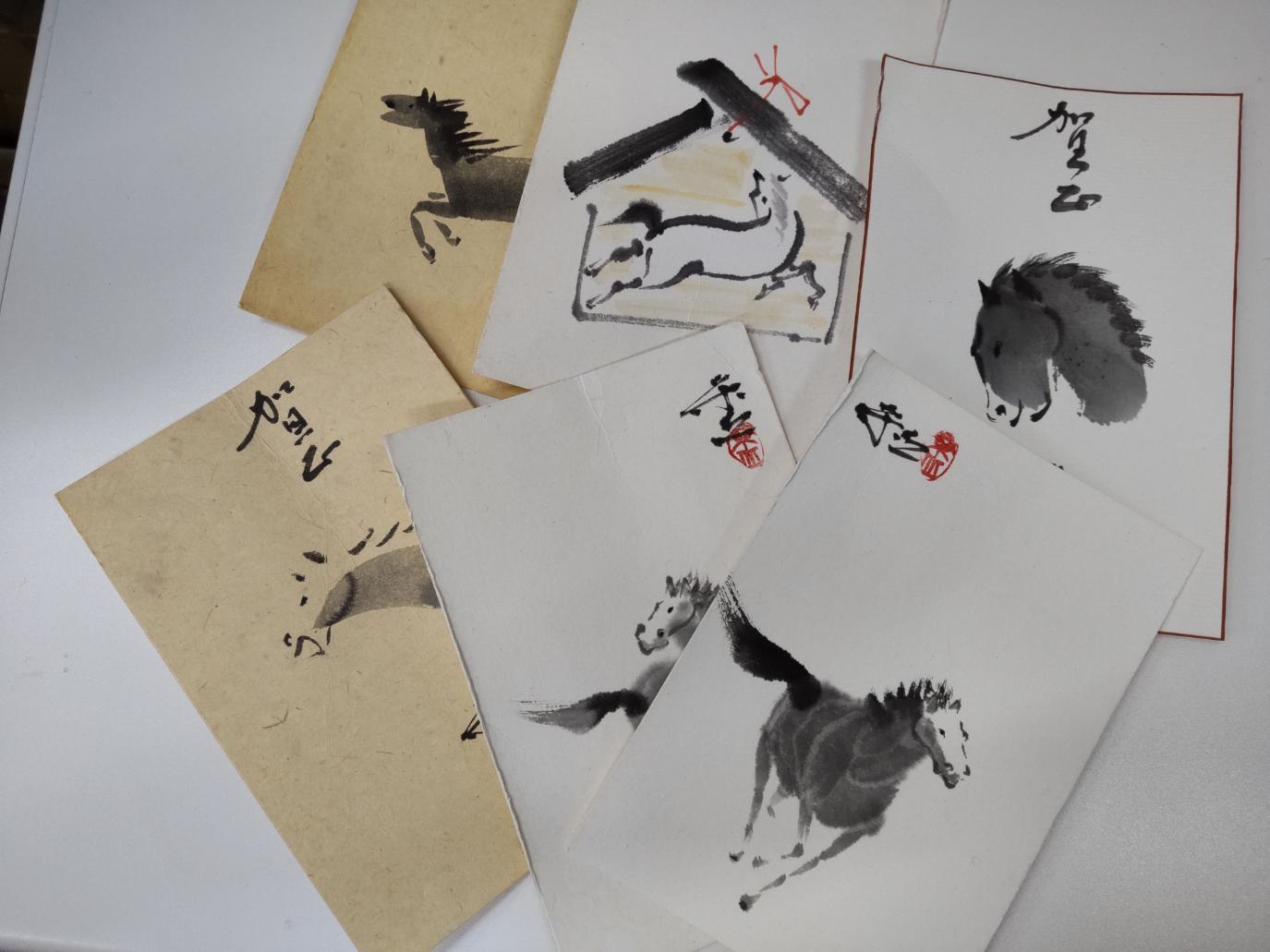 １２／１水墨で描く年賀状