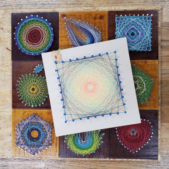 ５／２１幾何学模様の糸かけ曼荼羅アート