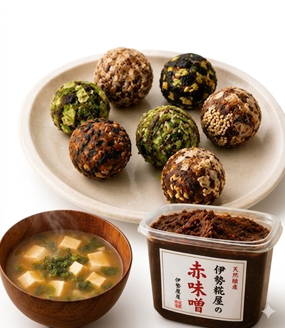 １０／３１彩り味噌玉つくり伊勢糀屋の赤味噌でつくる