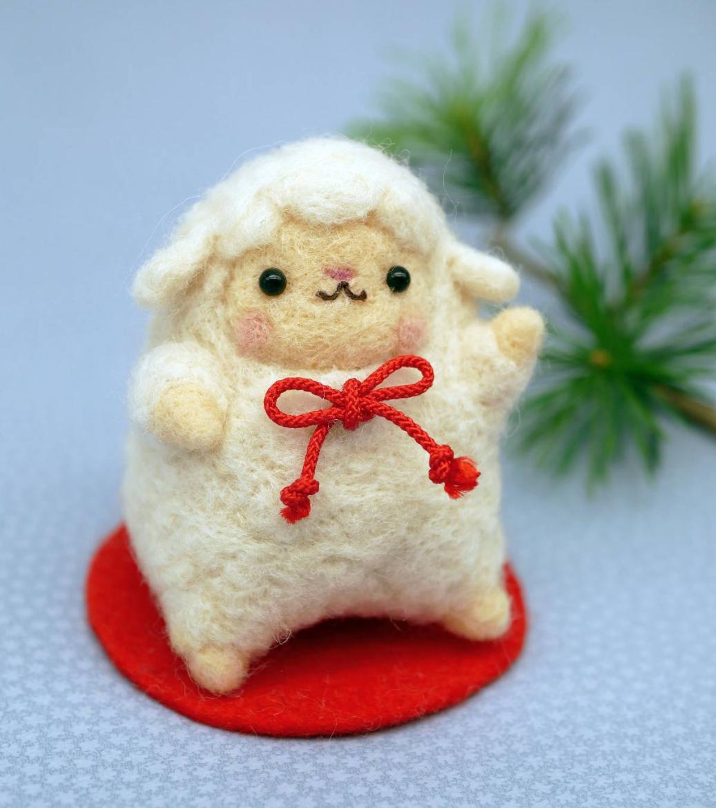 １２／１９羊毛フェルトで作る☆まねき子ヒツジ